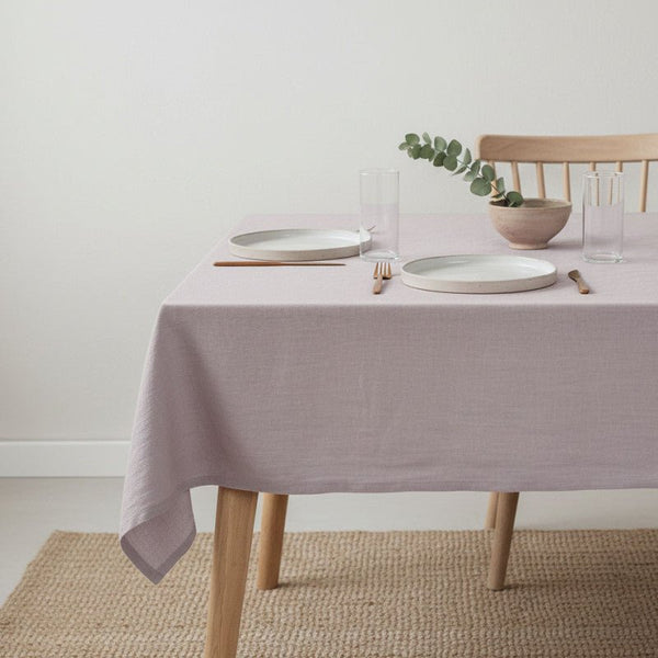 Tischdecke aus Bio-Leinen in Rosa