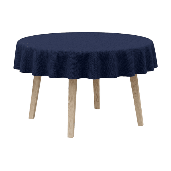Runde Tischdecke aus Baumwollmischgewebe - Marine - D1033´