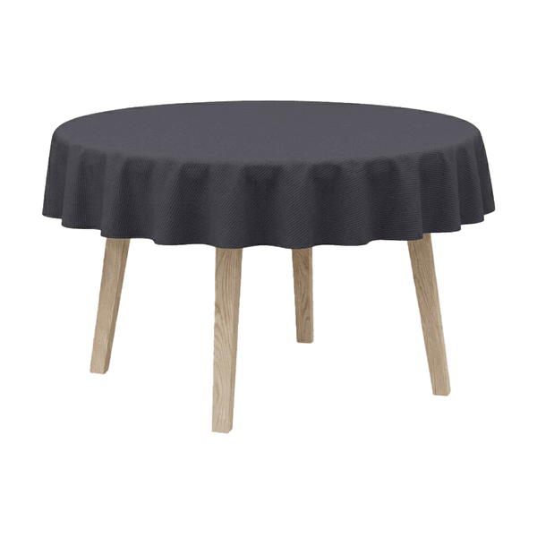 Runde Tischdecke aus Baumwollmischgewebe - Anthrazit - D1038´