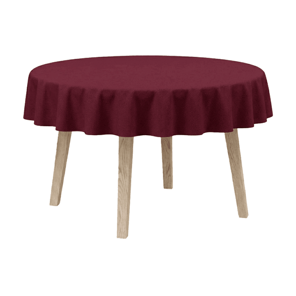 Runde Tischdecke aus Baumwollmischgewebe - Bordeaux - D1042´