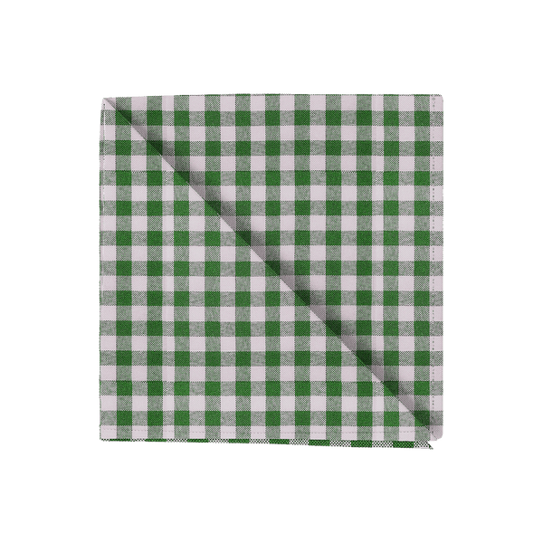 Karierte Serviette aus Baumwolle - Green check - D1020,