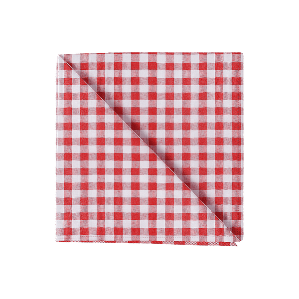 Karierte Serviette aus Baumwolle - Red check - D1022,